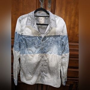 Guess XL long sleeve button down denim shirt